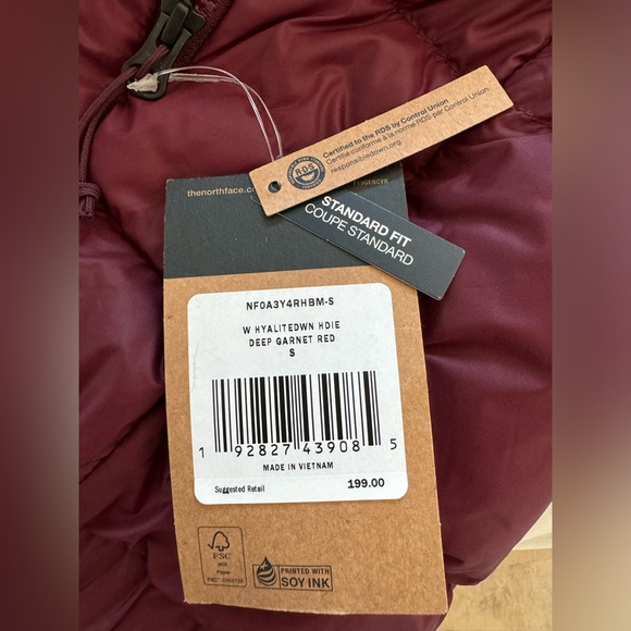 NWT Hyalite Maroon Down Hoodie/Puffer Jacket - Picture 9 of 15